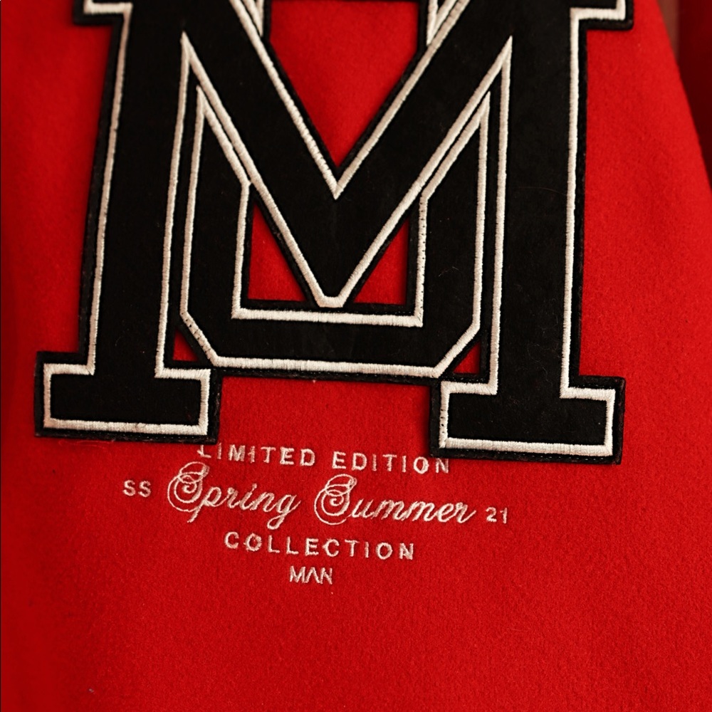 Plus Contrast Panel Harrington Varsity Jacket - Picture 2 of 4